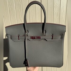 Birkin 35 Togo Leather Etain Silver Hardware
